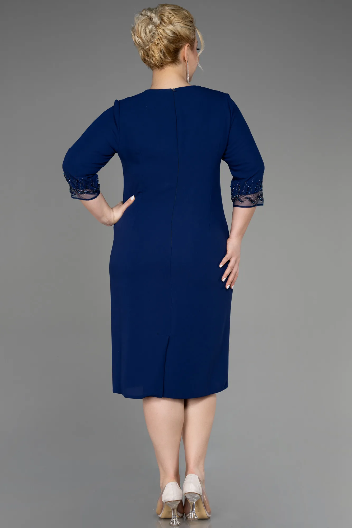 Robe Grande Taille Midi Violet ABK1622