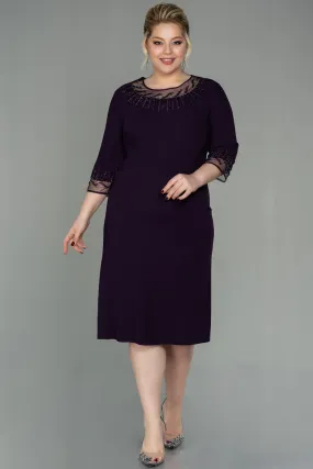 Robe Grande Taille Midi Violet ABK1622