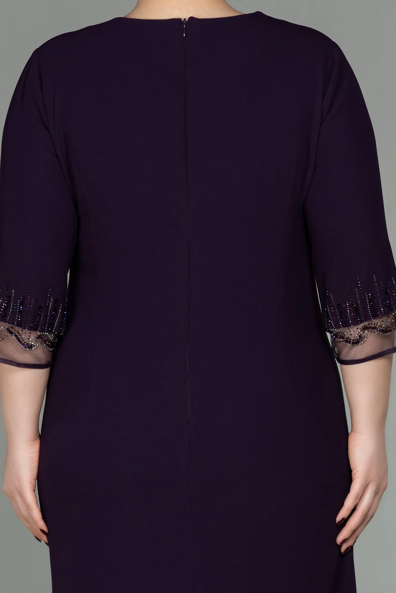 Robe Grande Taille Midi Violet ABK1622