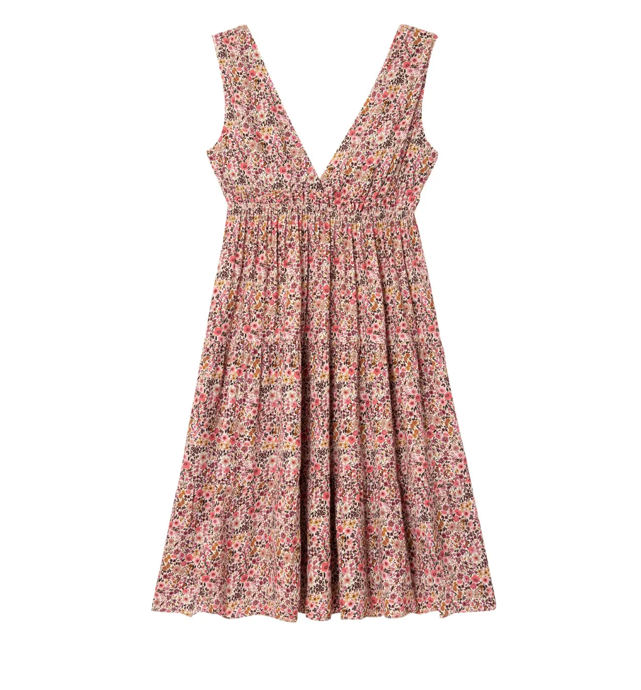 Robe midi fleurie - Imprimé multicolore