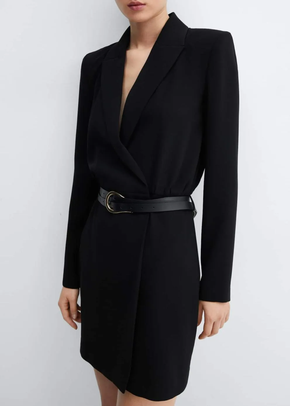 Robes Et Combinaisons | Femme MANGO Robe Cache-cœur Ceinture Noir