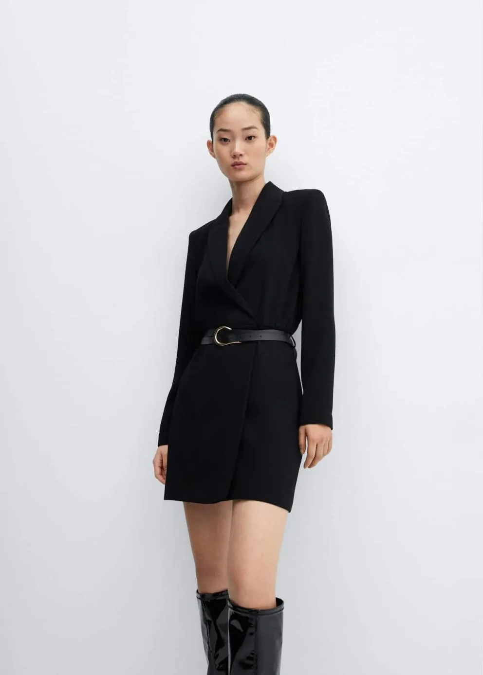 Robes Et Combinaisons | Femme MANGO Robe Cache-cœur Ceinture Noir