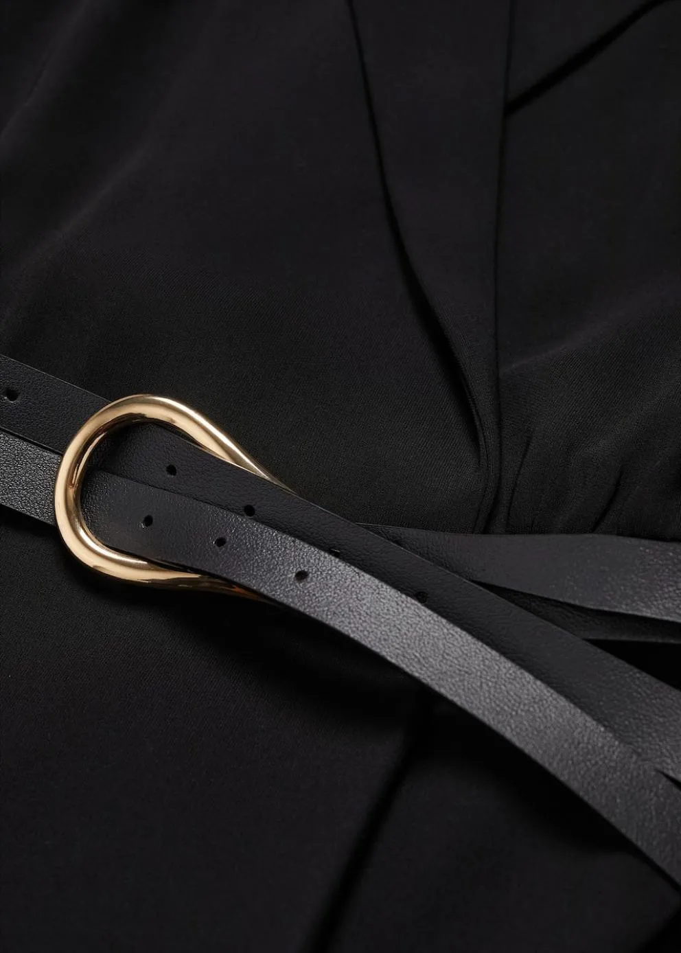 Robes Et Combinaisons | Femme MANGO Robe Cache-cœur Ceinture Noir