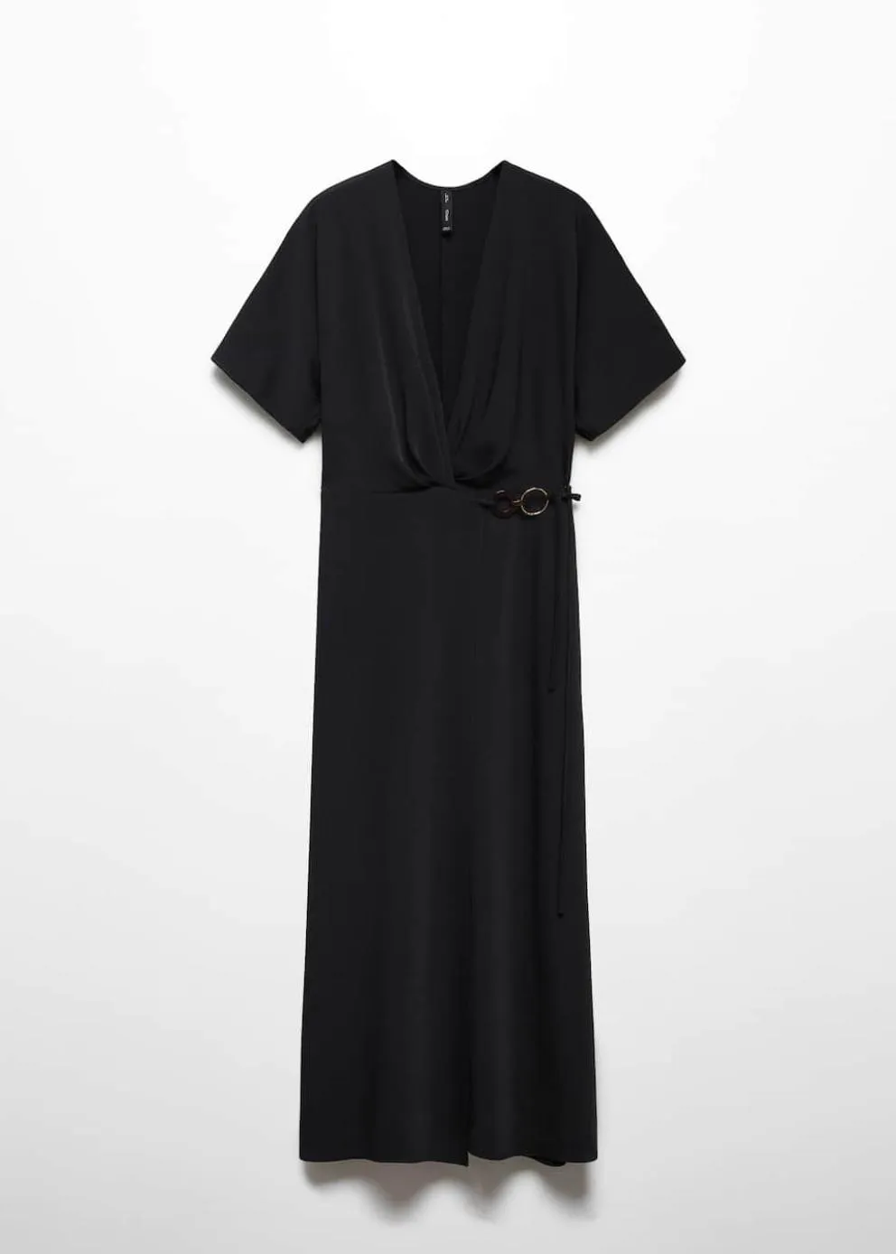 Robes Et Combinaisons | Femme MANGO Robe Cache-cœur Détail Anneaux Noir