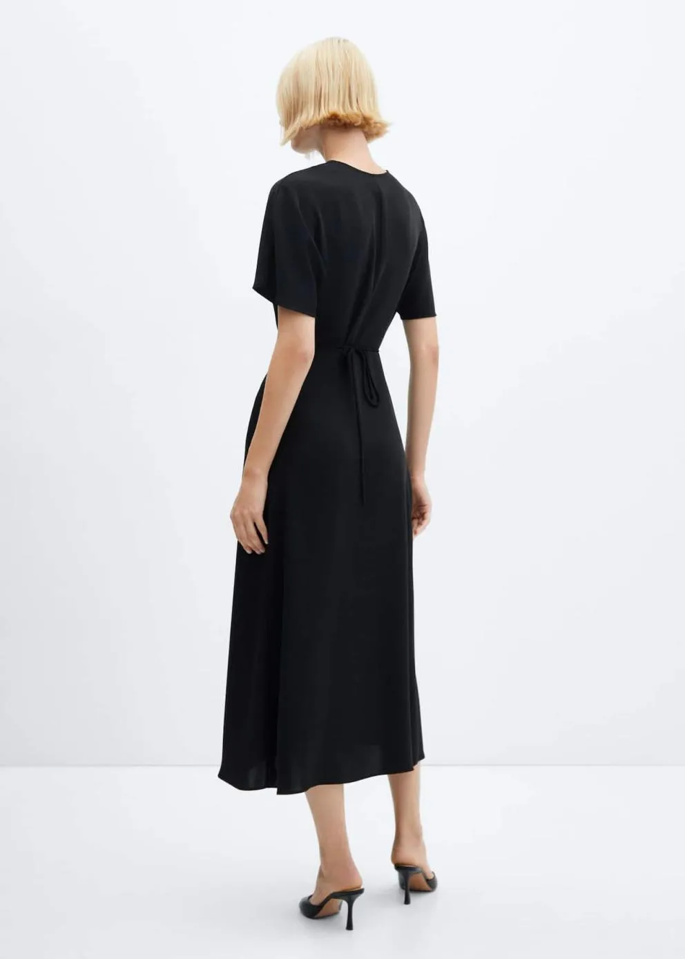 Robes Et Combinaisons | Femme MANGO Robe Cache-cœur Détail Anneaux Noir