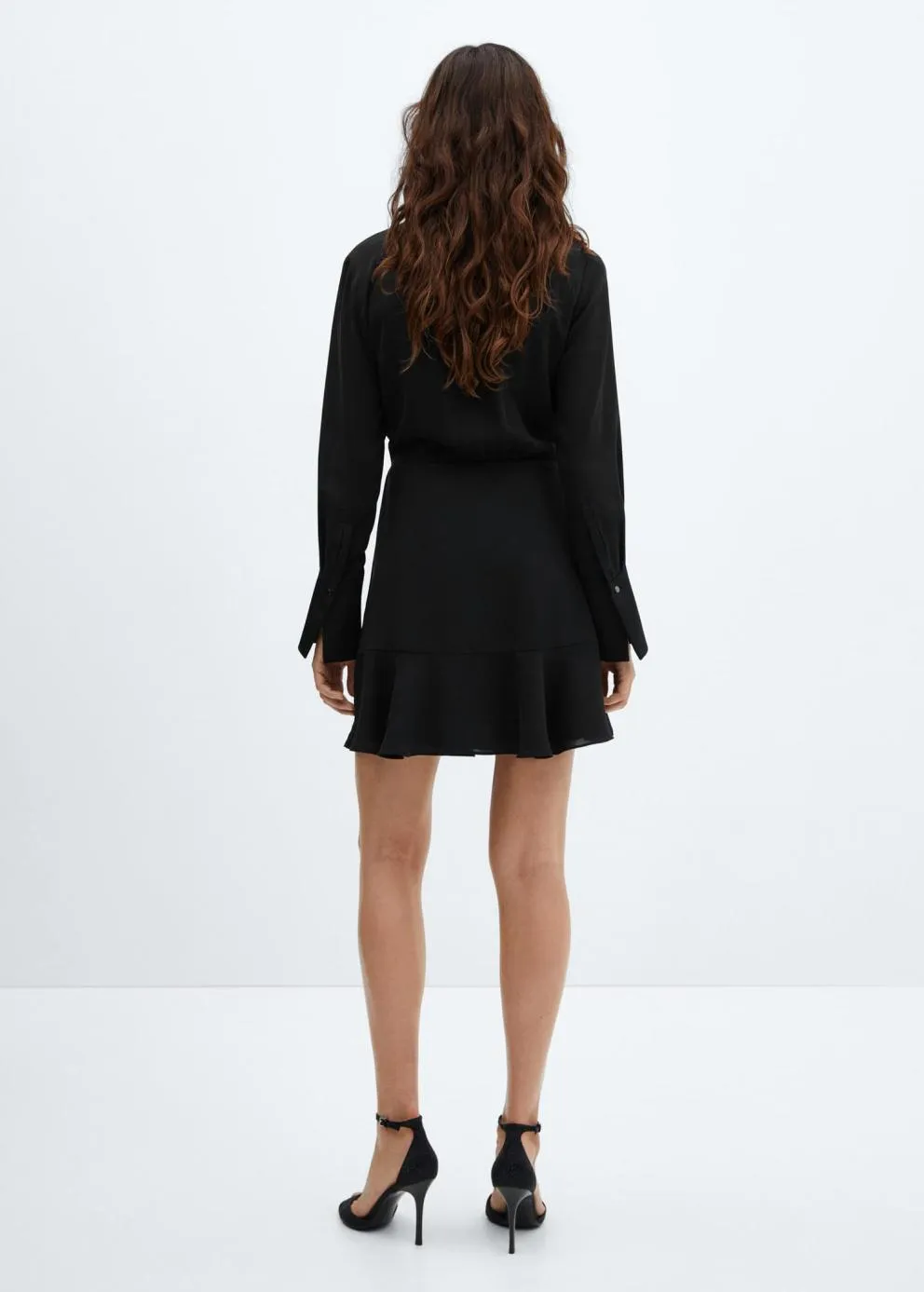 Robes Et Combinaisons | Femme MANGO Robe Cache-cœur Revers Noir