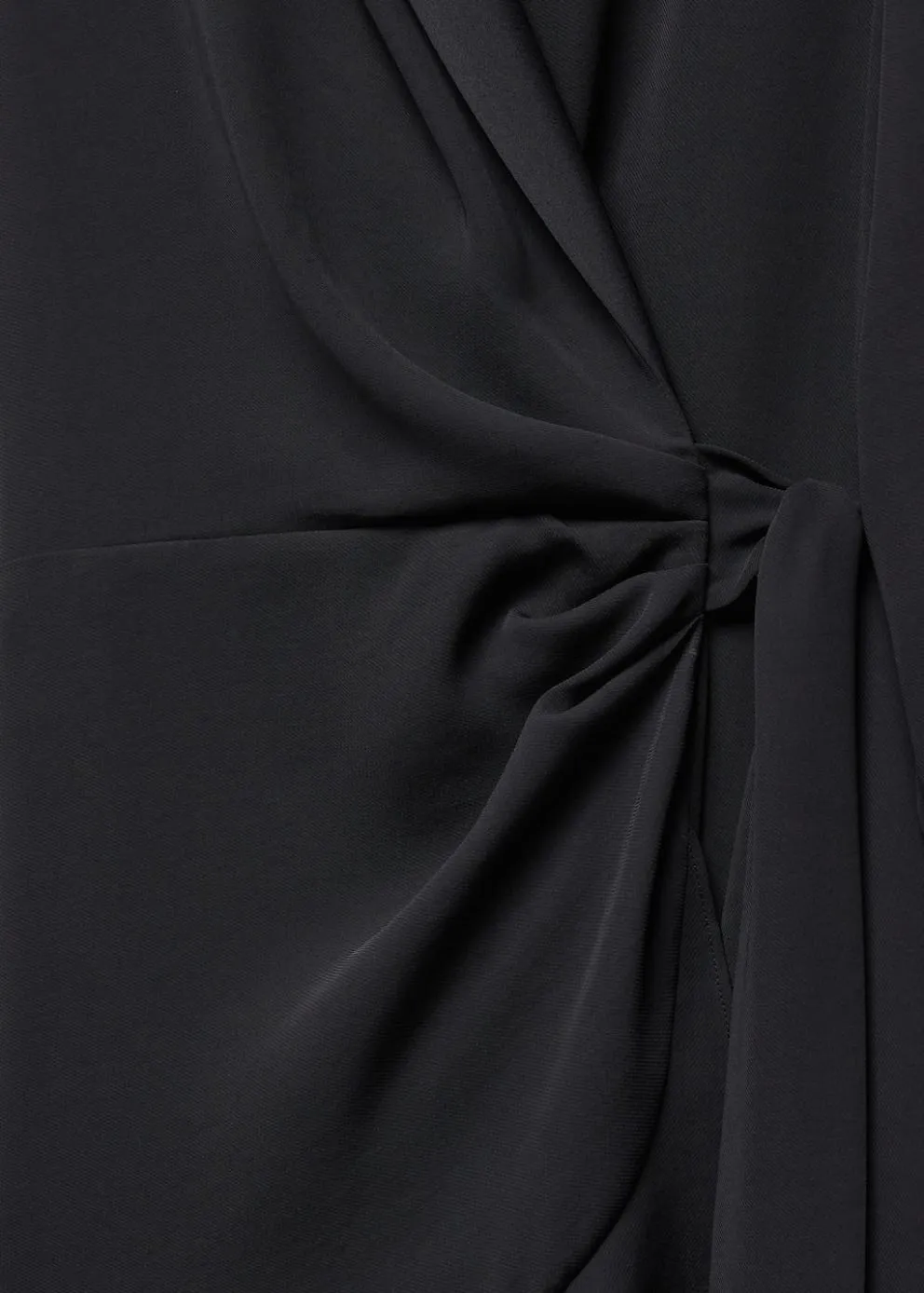 Robes Et Combinaisons | Femme MANGO Robe Cache-cœur Revers Noir