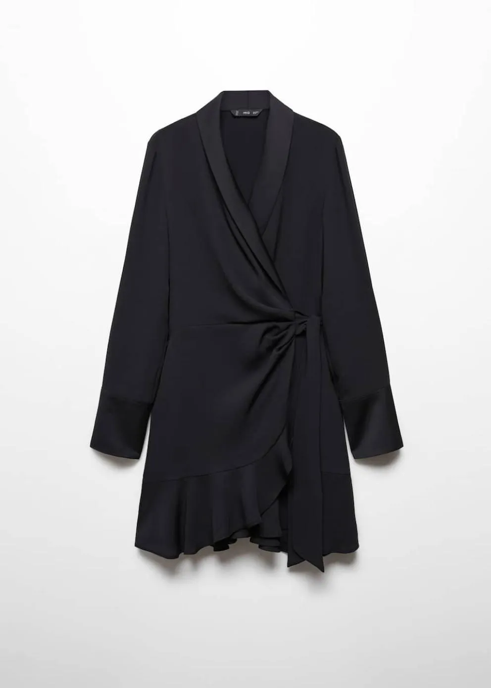 Robes Et Combinaisons | Femme MANGO Robe Cache-cœur Revers Noir