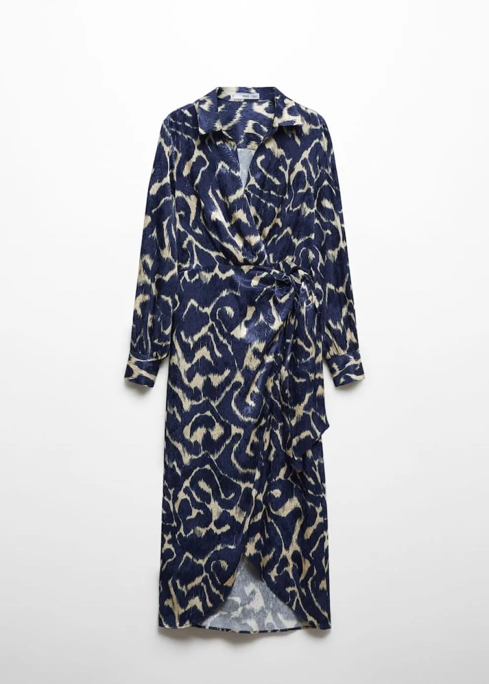 Robes Et Combinaisons | Femme MANGO Robe Imprimée Nœud Bleu