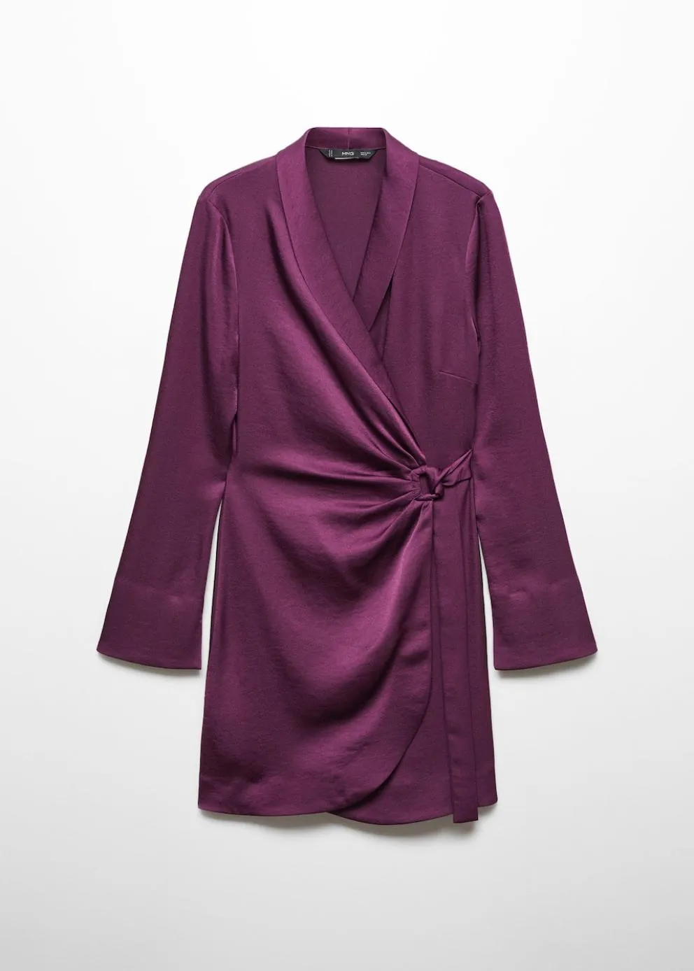 Robes Et Combinaisons | Femme MANGO Robe Satinée Cache-cœur Boucle Grenat