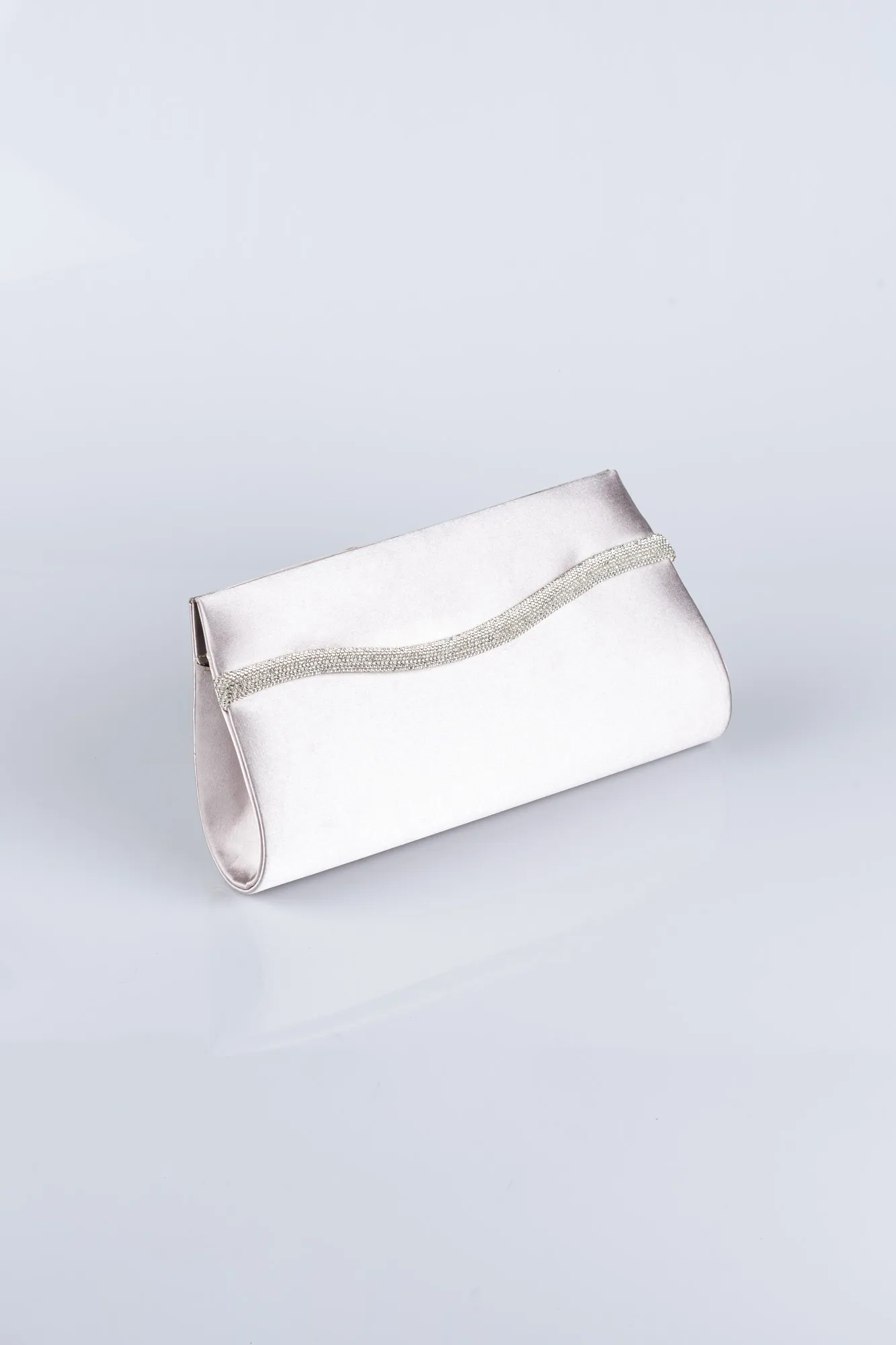 Sac de Soirée Luxe Satin Argent V498