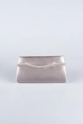 Sac de Soirée Luxe Satin Argent V498