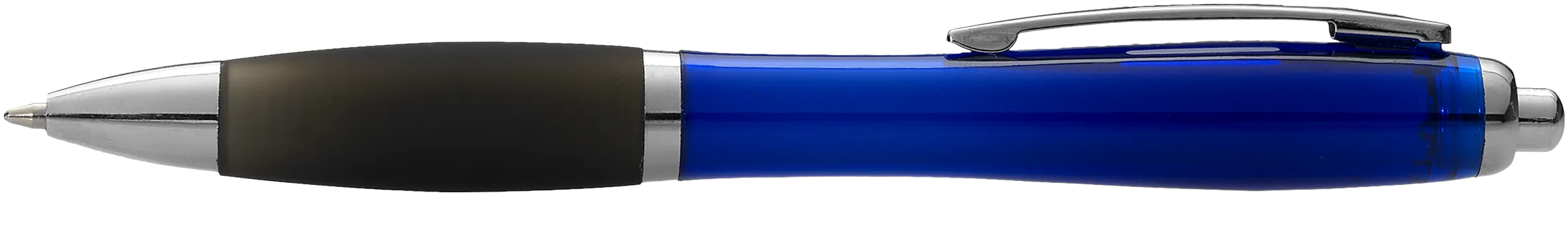 Stylo à bille Nash avec corps en couleur et grip noir Bleu,Noir