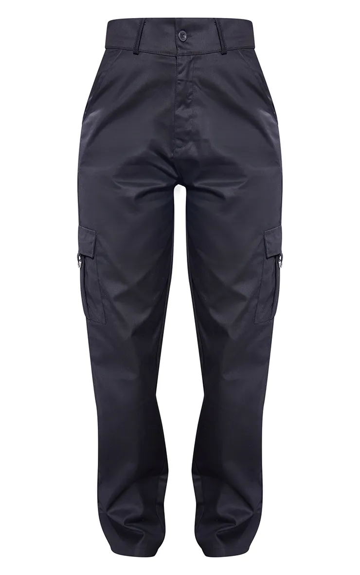 Tall Pantalon cargo noir large style tailleur