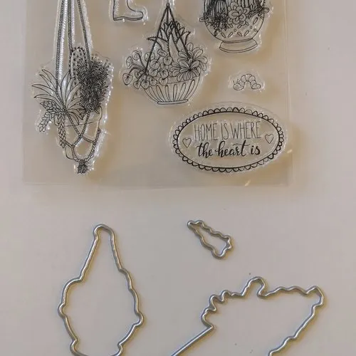 Tampon clear x7 "suspensions florales" & 3 die cut