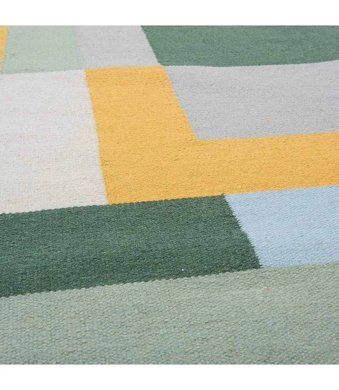 Tapis kilim tissé main en laine TETRIS