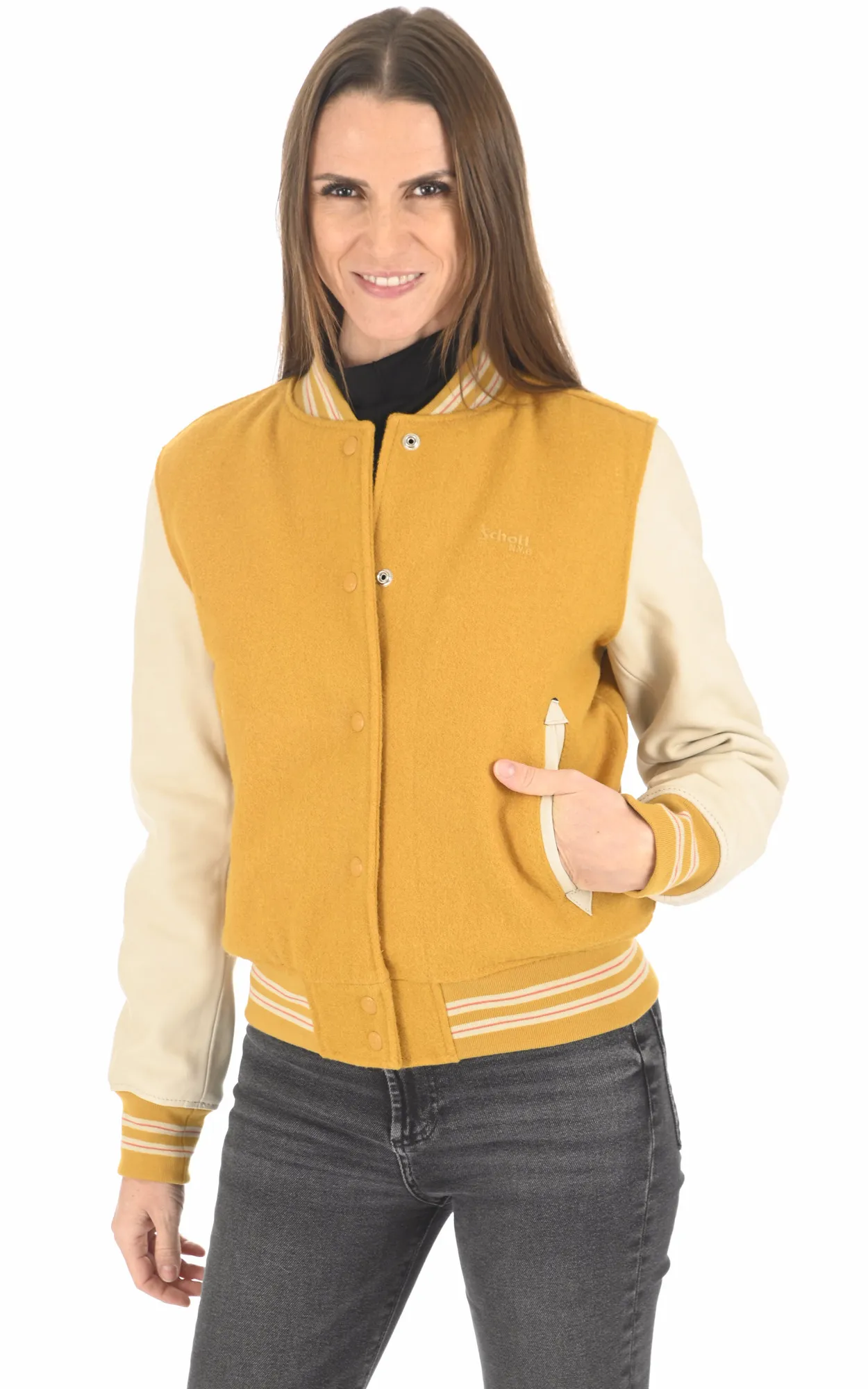 Teddy Lcw6900 jaune Schott - La Canadienne - Blousons Cuir Jaune