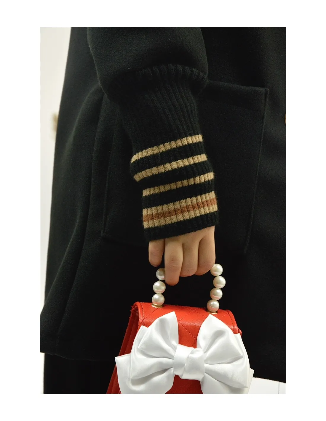 trench noir enfant fille