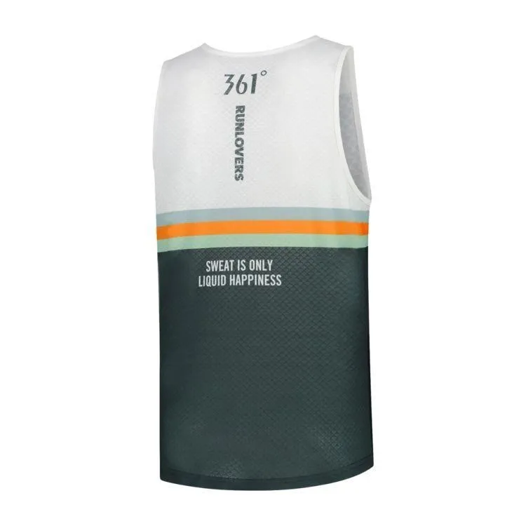 Vêtements de sport 361° Homme | Débardeur technique de running 361° Do More Singlet Ebony/White pour homme | A121-0700