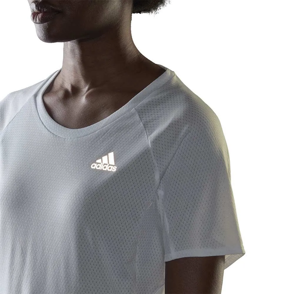 Vêtements de sport adidas Femme | Tee-shirt de running éco-resposanble adidas ADI Runner Tee W White pour femme | H25136