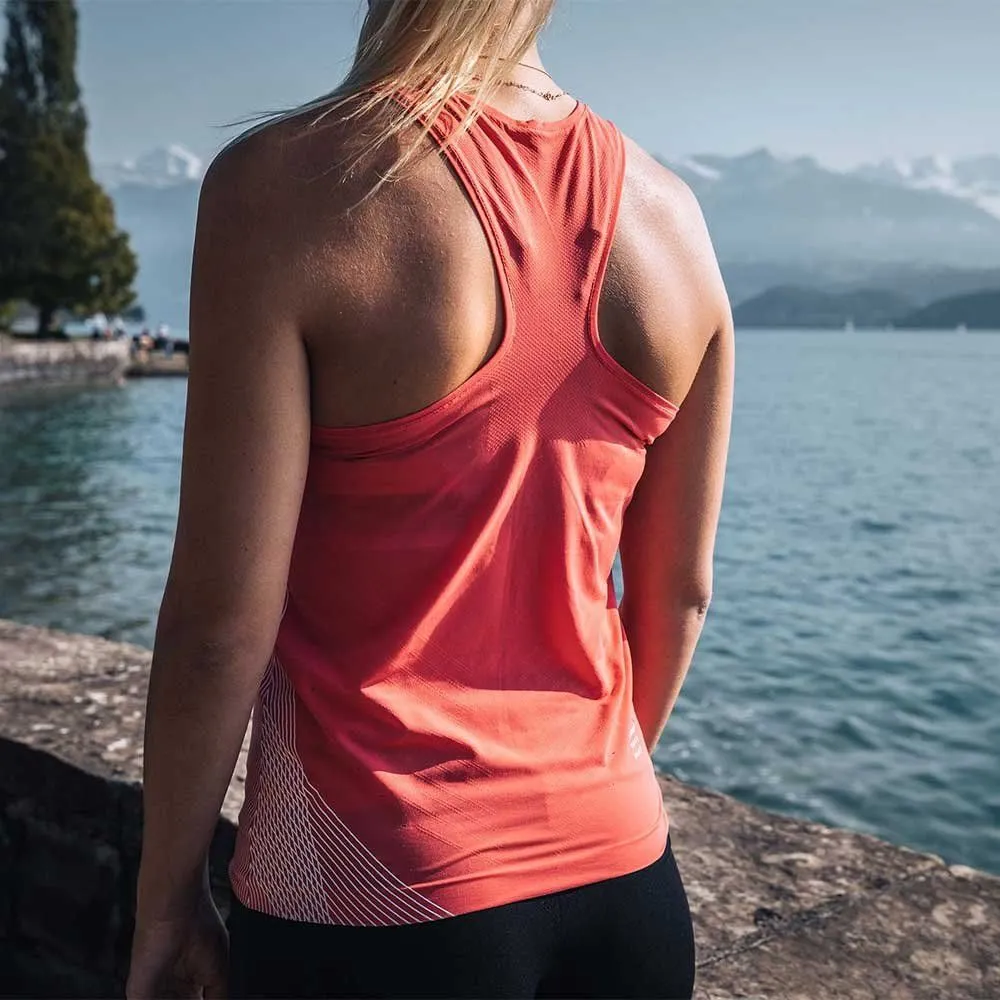 Vêtements de sport Compressport Femme | Débardeur de running haut de gamme ultra-léger et hyper-ventilé Compressport Performance