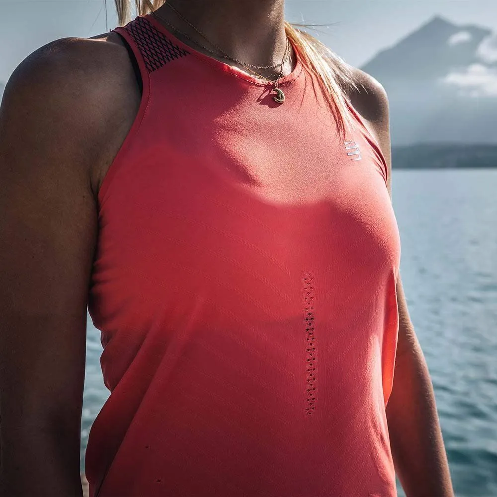 Vêtements de sport Compressport Femme | Débardeur de running haut de gamme ultra-léger et hyper-ventilé Compressport Performance