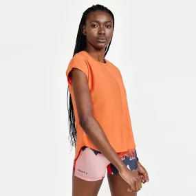 Vêtements de sport Craft Femme | Tee-shirt de running léger et technique Craft Core Charger RIB Tee W Orange pour femme | 191124