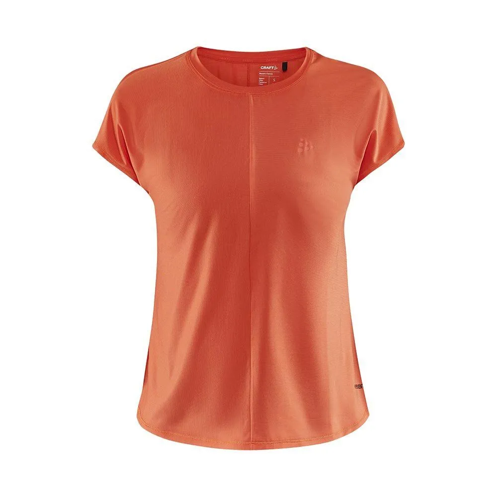 Vêtements de sport Craft Femme | Tee-shirt de running léger et technique Craft Core Charger RIB Tee W Orange pour femme | 191124