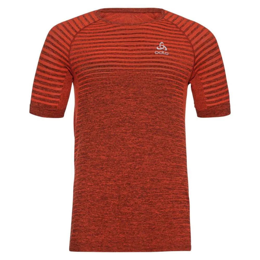 Vêtements de sport Odlo Homme | Tee-shirt de running lager et sans couture ODLO Essential Seamless Orange Melange pour homme |31