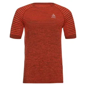 Vêtements de sport Odlo Homme | Tee-shirt de running lager et sans couture ODLO Essential Seamless Orange Melange pour homme |31