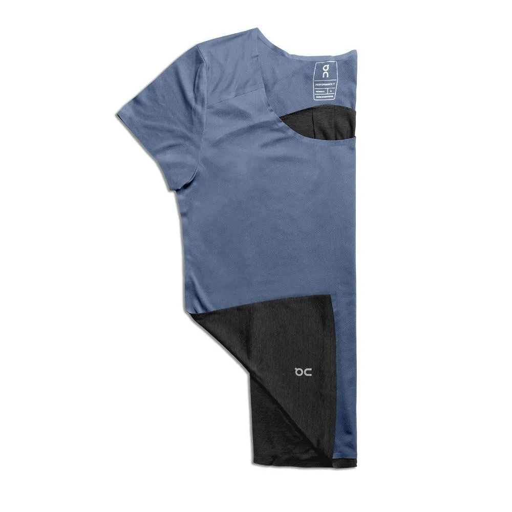 Vêtements de sport On Running Femme | Tee-shirt de course technique On Running Performance-T W Cerulean / Black pour femme | 202