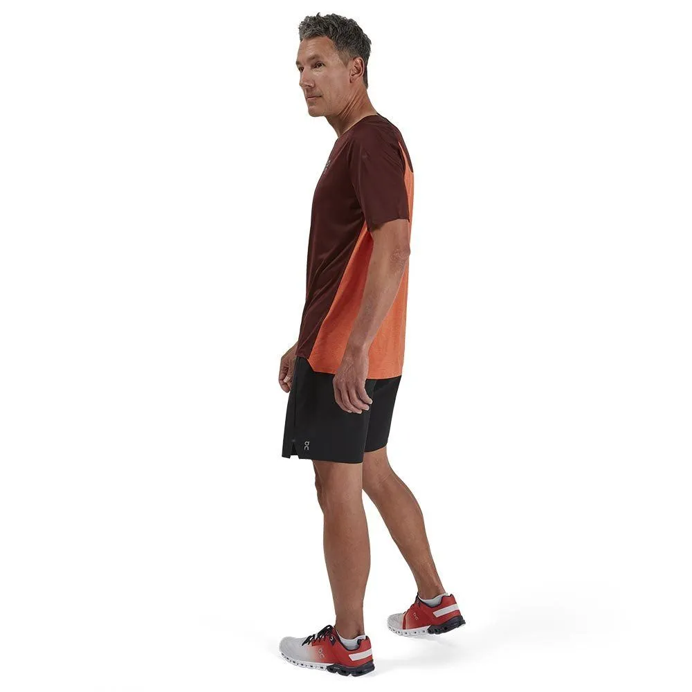 Vêtements de sport On Running Homme | Tee-shirt de course technique On Running Performance-T Mulberry|Spice pour homme | 102.002