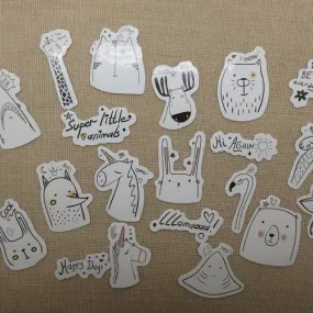Étiquettes bande dessiné autocollant scrapbooking - stickers bullet journal / 20pcs